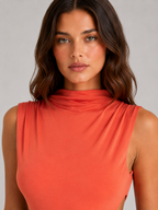 High Neck Bodycon Maxi Dress
