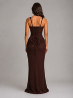 Bodycon Draped Corset Maxi Dress