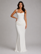 Bodycon Draped Corset Maxi Dress