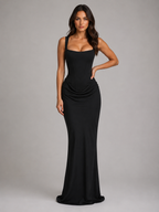 Bodycon Draped Corset Maxi Dress