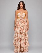 Butterfly Ruffle Maxi Dress