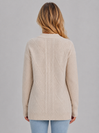 Cable Knit Button Cardigan – Soft V-Neck Knitted Style