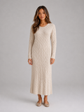 Cable Knit Maxi Dress – Long Sleeve Jumper Dress