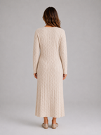 Cable Knit Maxi Dress – Long Sleeve Jumper Dress