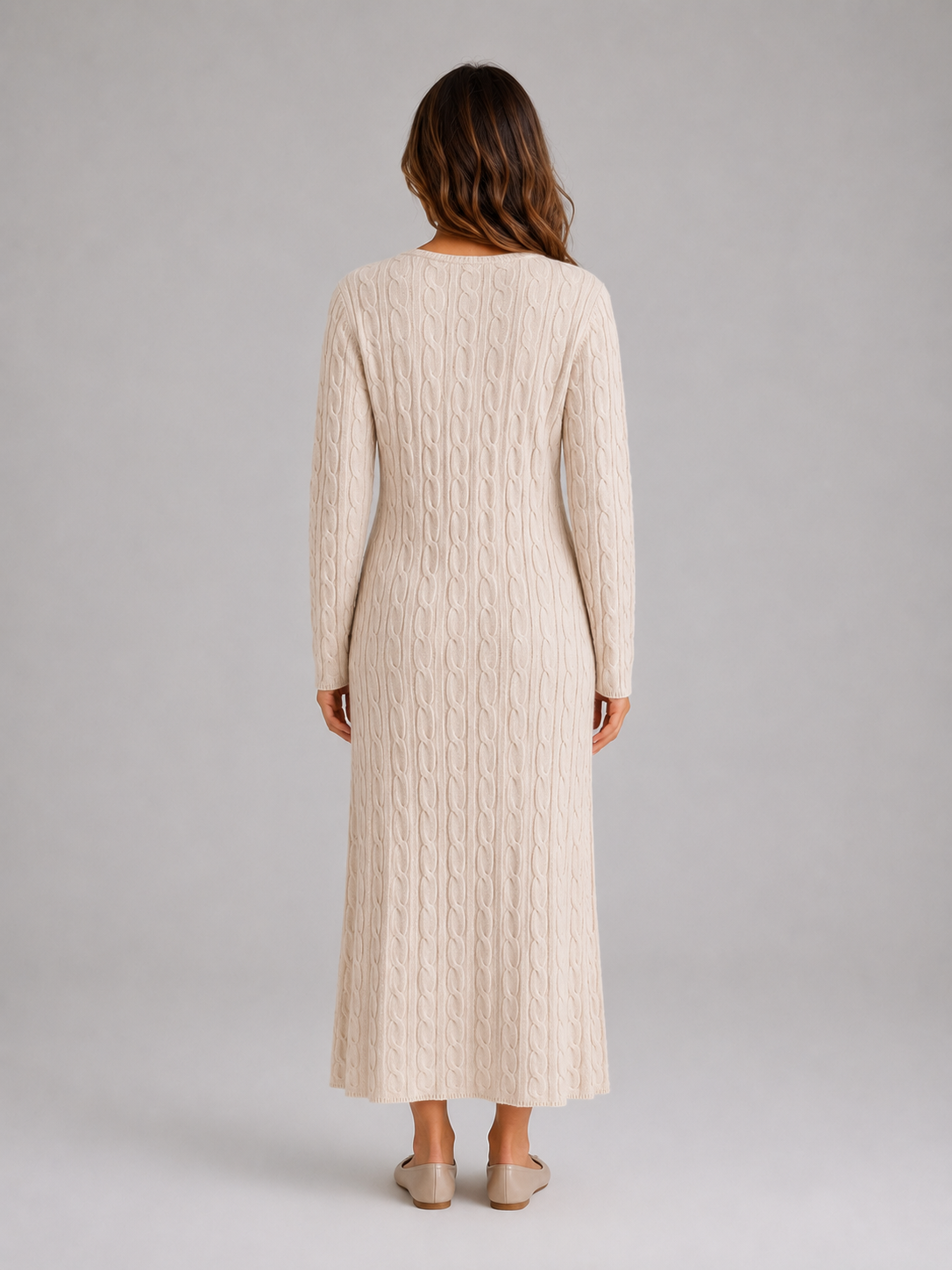 Cable Knit Maxi Dress – Long Sleeve Jumper Dress