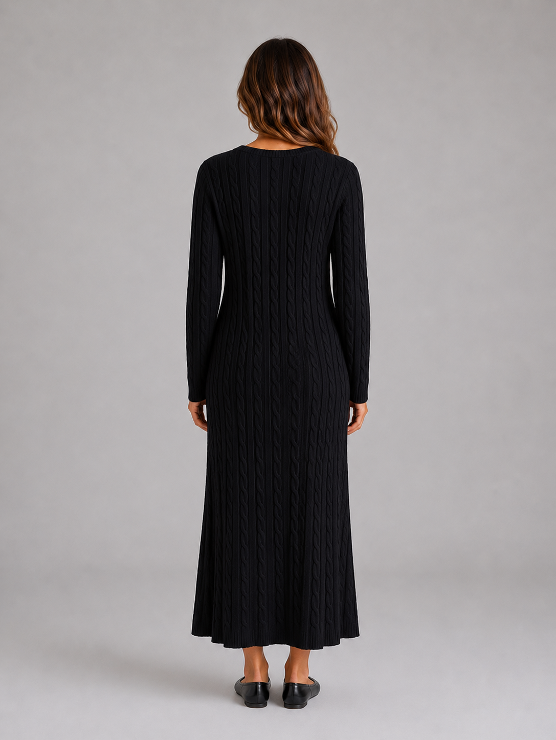 Cable Knit Maxi Dress – Long Sleeve Jumper Dress