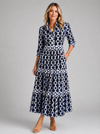 Chain Print Midi Dress