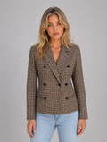 Checked Double Breasted Blazer – Tailored Smart Jacket