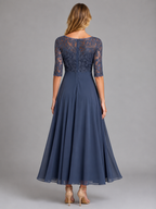 Chiffon Lace Midi Dress