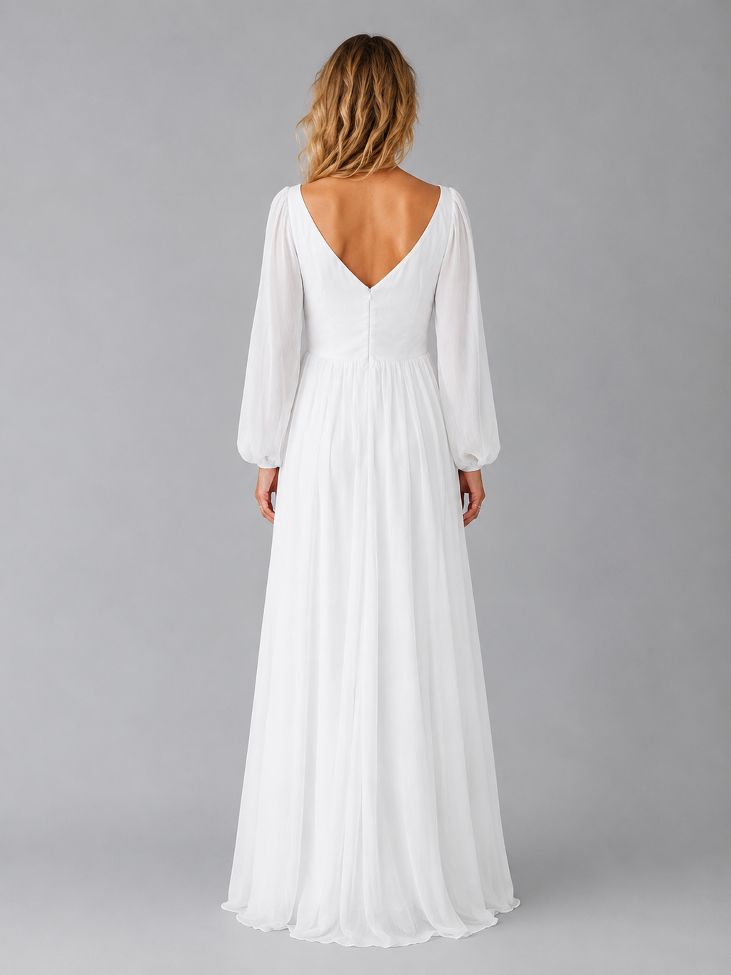 Women's Chiffon Long Sleeve Maxi Dress
