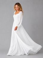 Chiffon Long Sleeve Maxi Dress