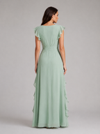 Chiffon Ruffle Maxi Dress