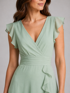 Chiffon Ruffle Maxi Dress