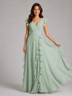 Chiffon Ruffle Maxi Dress