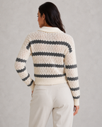 Striped Knit Jumper with Collar