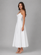 Corset Full Skirt Midi Dress