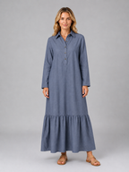 Tiered Maxi Shirt Dress