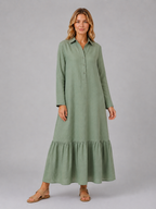 Tiered Maxi Shirt Dress