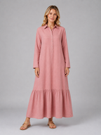Tiered Maxi Shirt Dress