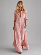 Linen Look Maxi Dress