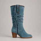 Cowboy Fringe Mid-Calf Boots