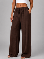 Crinkle Wide Leg Trousers
