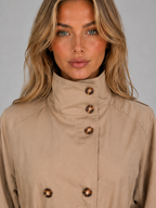 Cropped Trench Jacket – Belted Double Breasted Coat