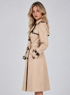 Double-Breasted Trench Coat – Belted Longline Jacket