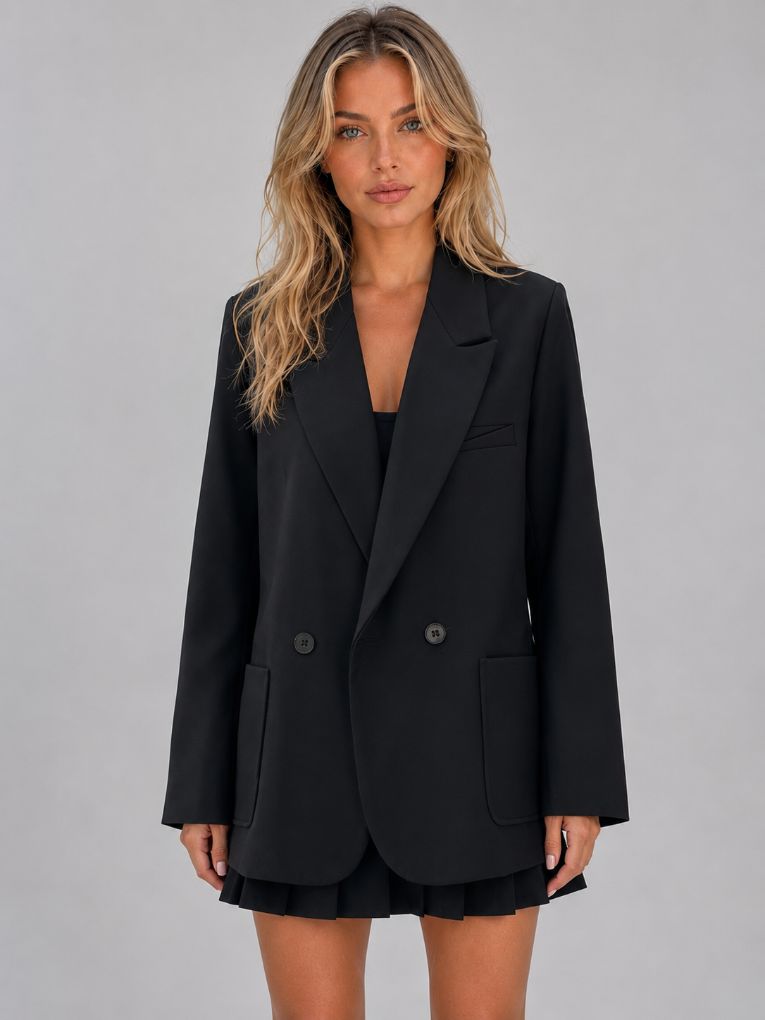 Double Breasted Blazer – Oversized Tailored Jacket