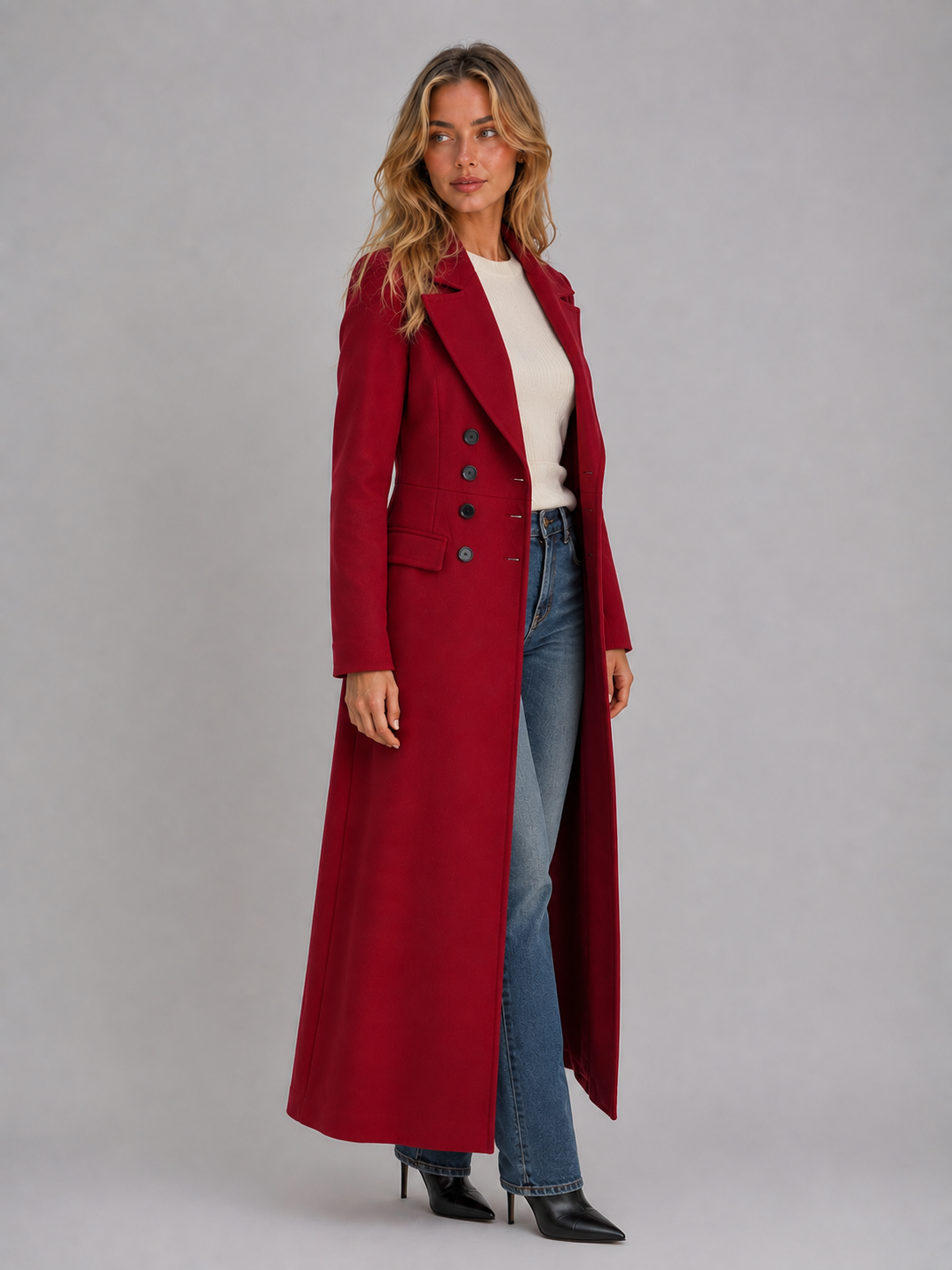 Double Breasted Long Coat – Tailored Maxi Overcoat