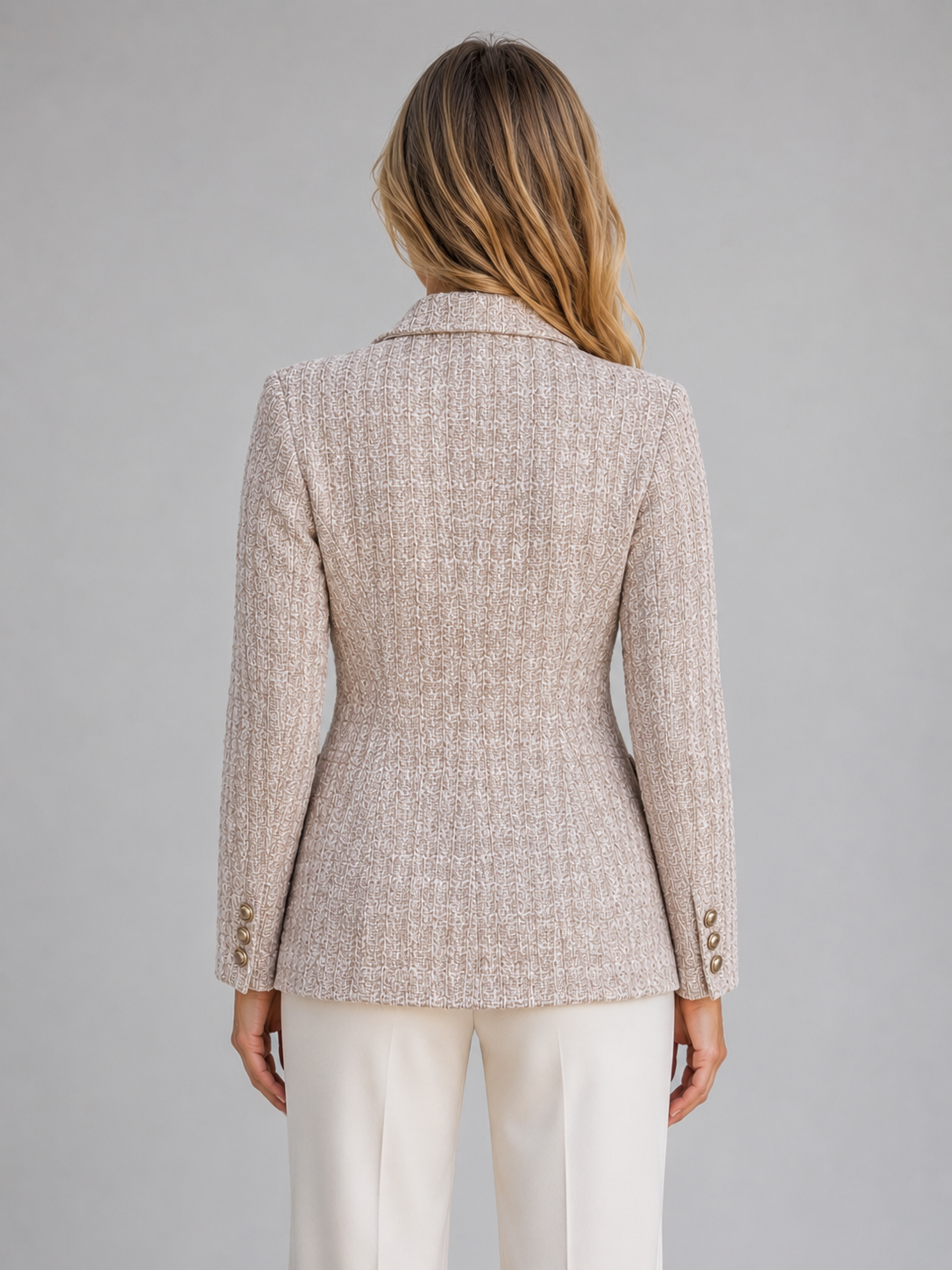 Double Breasted Tweed Blazer – Tailored Smart Jacket