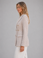 Double Breasted Tweed Blazer – Tailored Smart Jacket