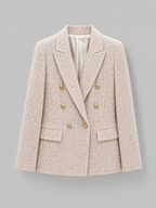 Double Breasted Tweed Blazer – Tailored Smart Jacket