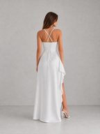 Draped Satin Maxi Dress