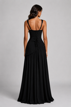 Draped Satin Maxi Dress