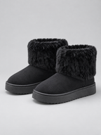 Faux Fur Ankle Boots – Warm Fleece Lined Winter Shoes