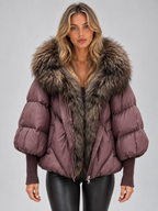 Faux Fur Hooded Puffer Jacket – Oversized Padded Winter Coat