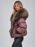 Faux Fur Hooded Puffer Jacket – Oversized Padded Winter Coat