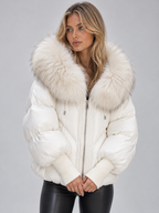 Faux Fur Hooded Puffer Jacket – Oversized Padded Winter Coat