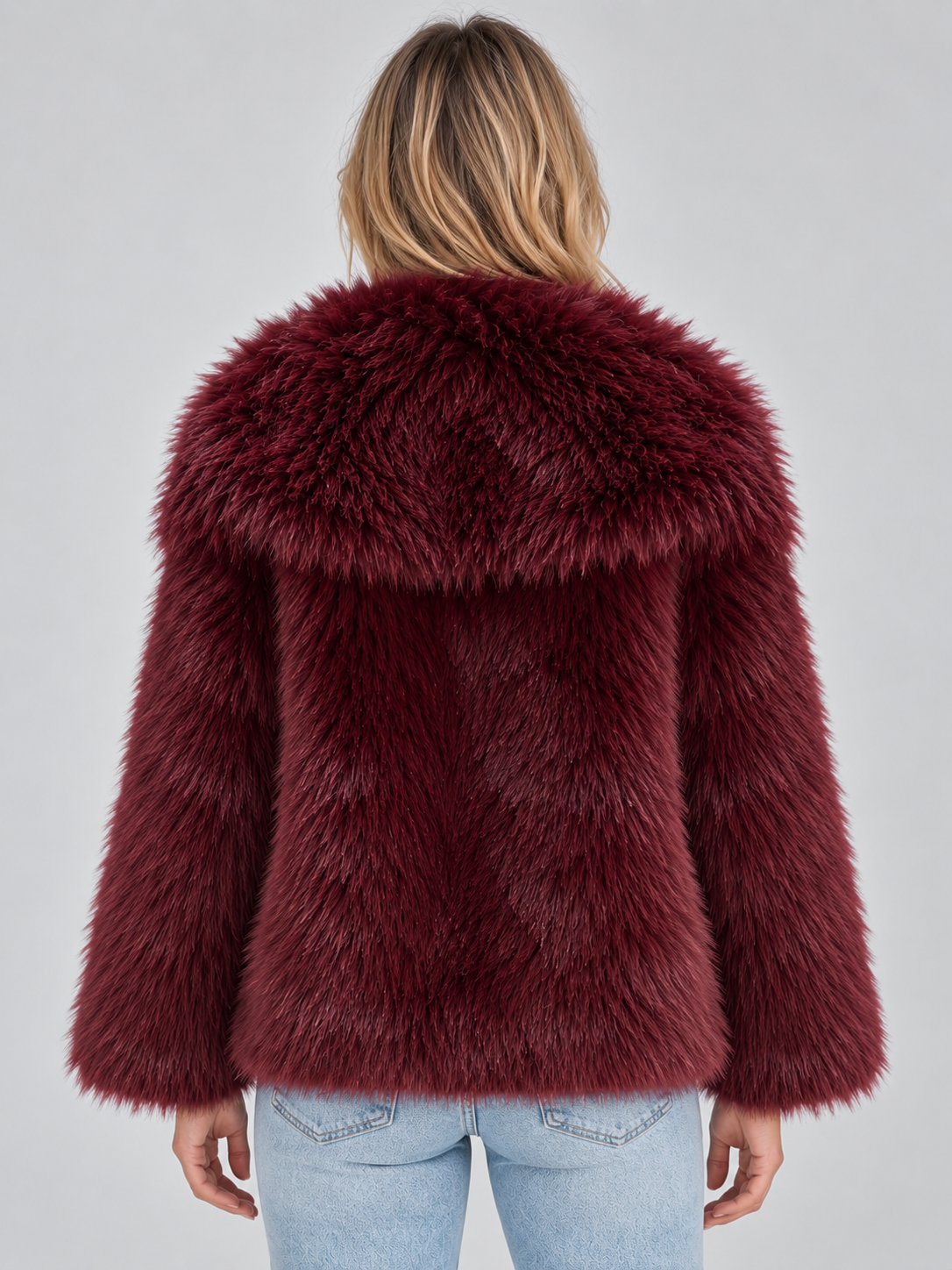 Faux Fur Jacket – Plush Oversized Collar Winter Coat