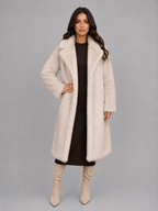 Faux Fur Long Coat – Oversized Plush Winter Jacket