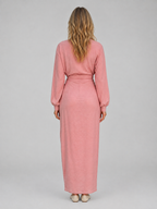 Flattering Wrap Maxi Dress – V-Neck Ruched Long Sleeve
