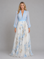 Floral Chiffon Maxi Dress