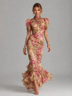 Floral Chiffon Maxi Dress