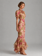 Floral Chiffon Maxi Dress