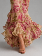 Floral Chiffon Maxi Dress