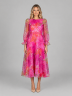 Floral Chiffon Midi Dress