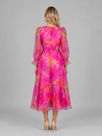 Floral Chiffon Midi Dress