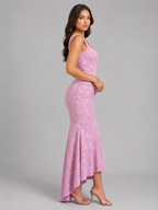 Floral Asymmetrical Corset Maxi Dress