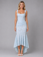 Ruched Lace Bodycon Midi Dress